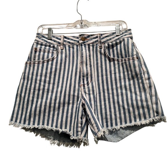 Billabong How Bout That Striped Denim Shorts Size 28 - Picture 2 of 7